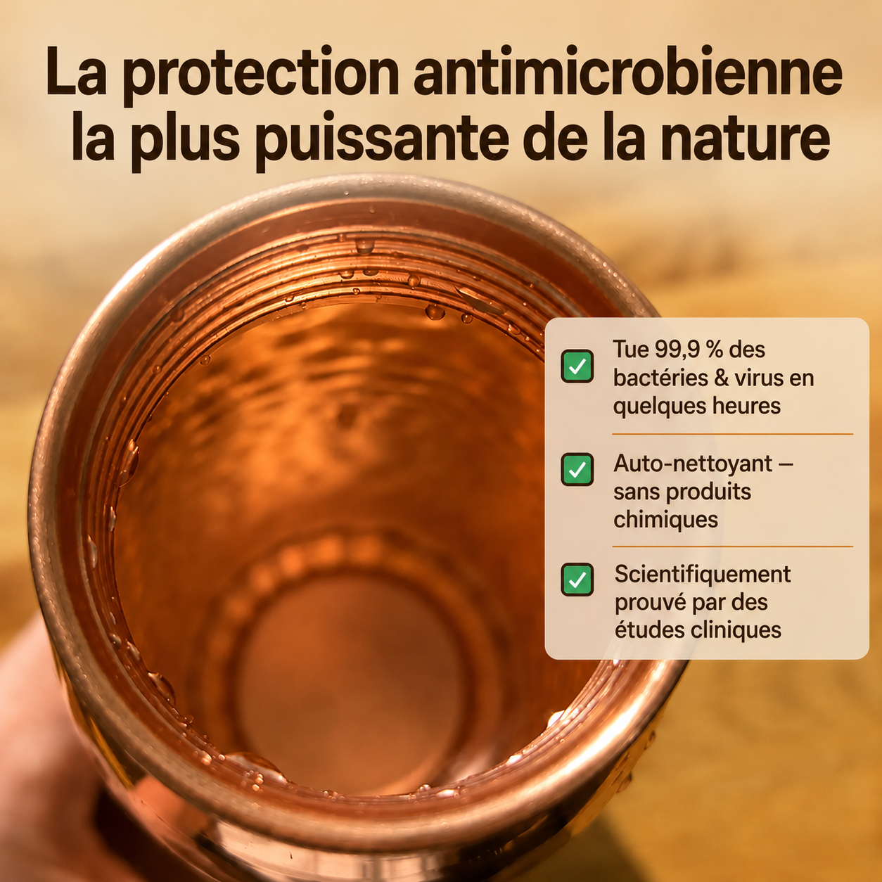 Protection antimicrobienne du cuivre