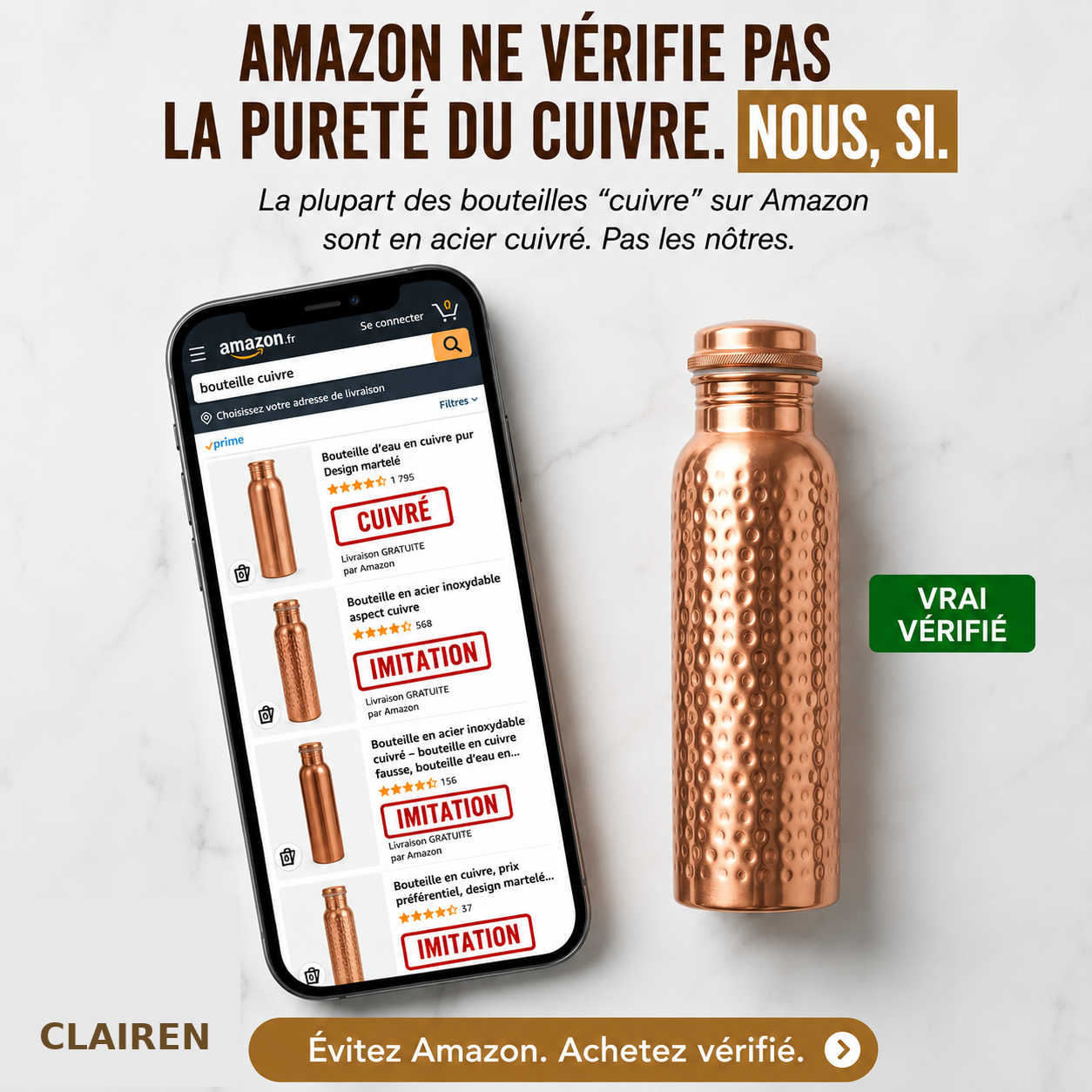 Amazon ne vérifie pas la pureté du cuivre