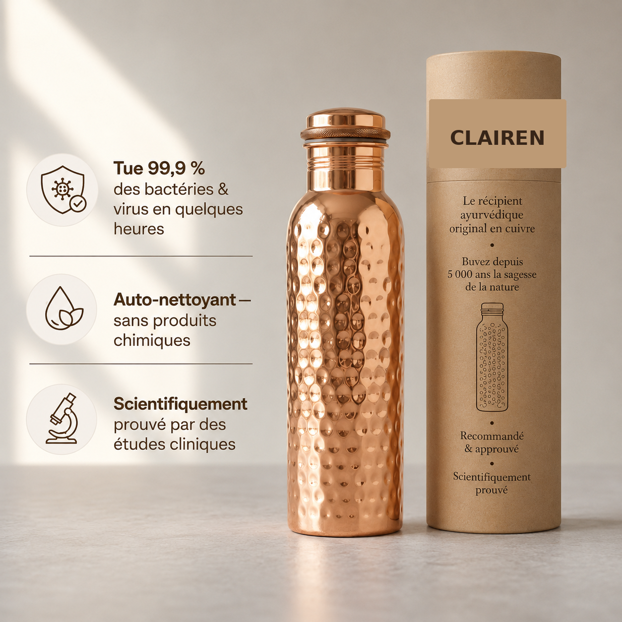 Bouteille en cuivre Clairen