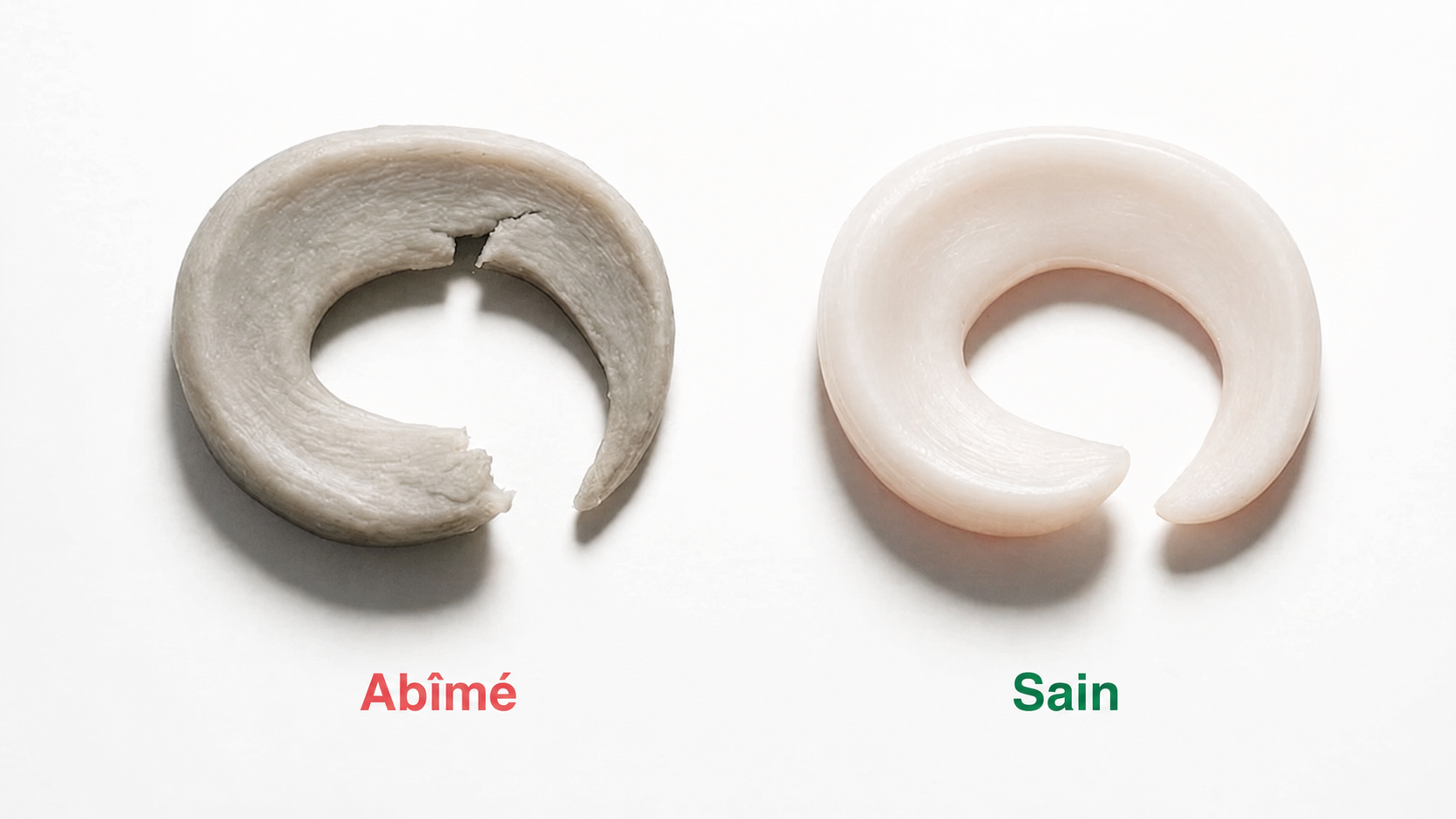 Comparaison ménisque fragilisé et ménisque sain